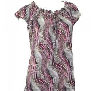 Worthington smocked detail cap sleeve S